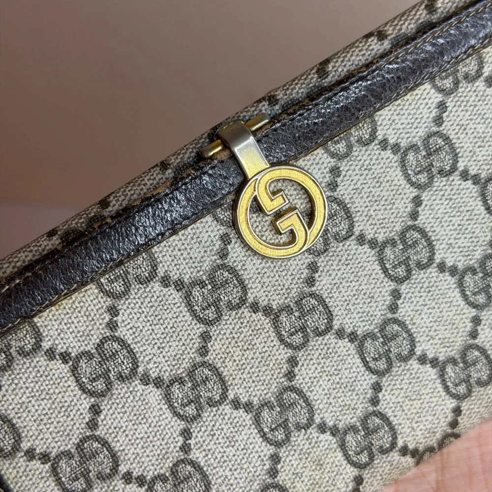 Vintage 70-80s Gucci GG canvas Long wallet